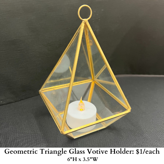 Geometric Triangle Glass Votive Holder-152