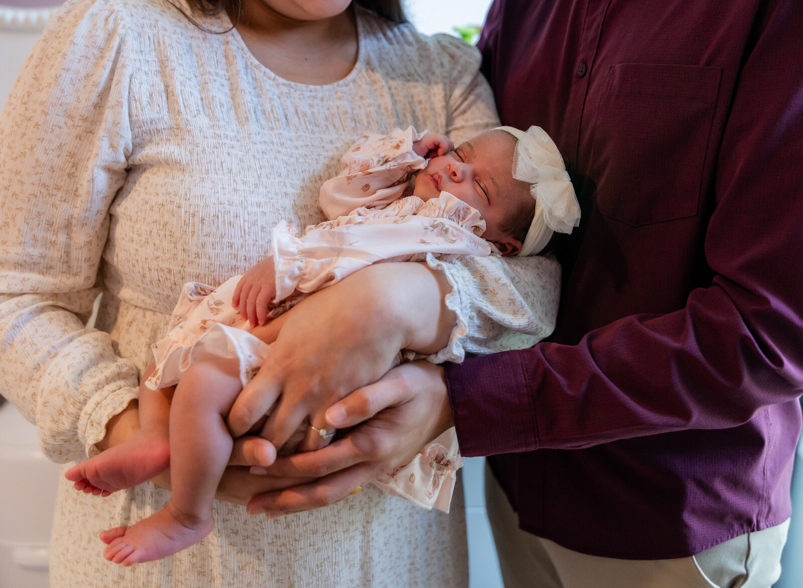 newborn girl closeup