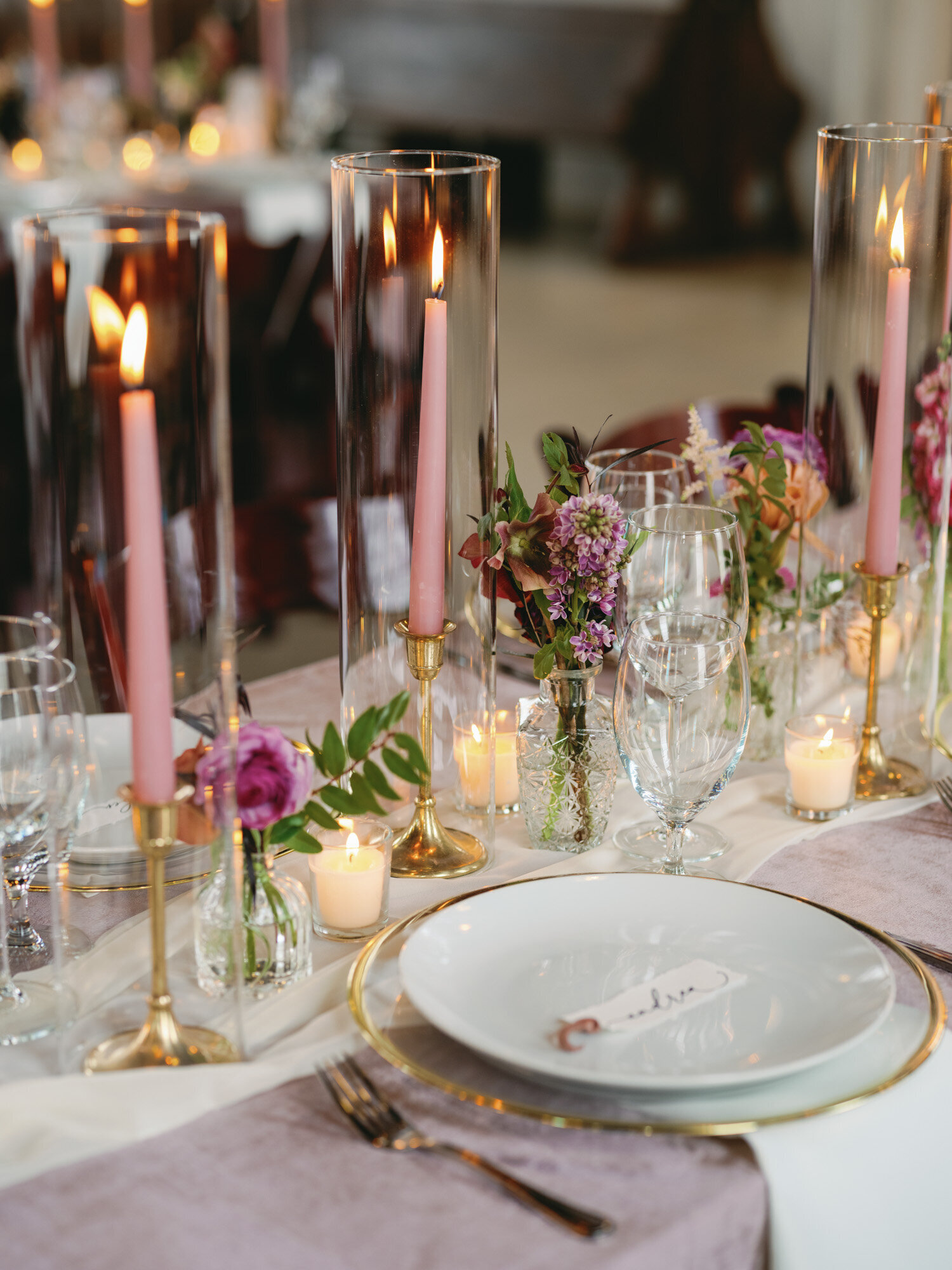 tablescape design at luxury wedding reception in New Orleans