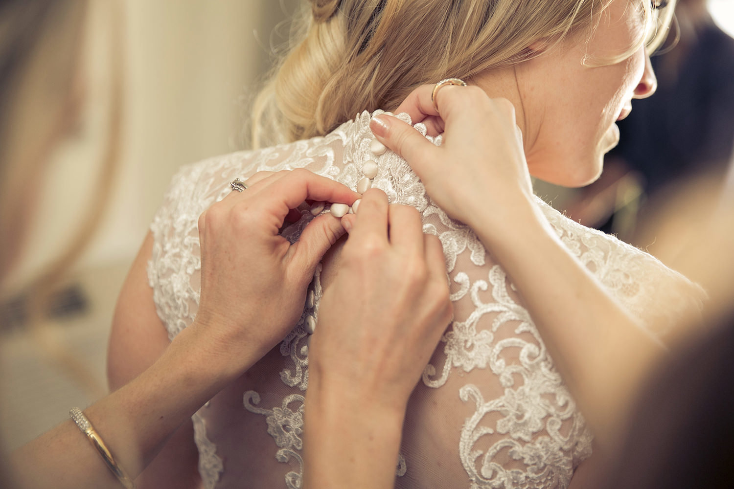 The final touches as the bride gets ready