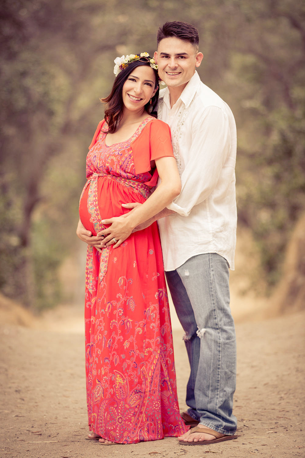 Holding the belly pose in San Diego for this Maternity Session.