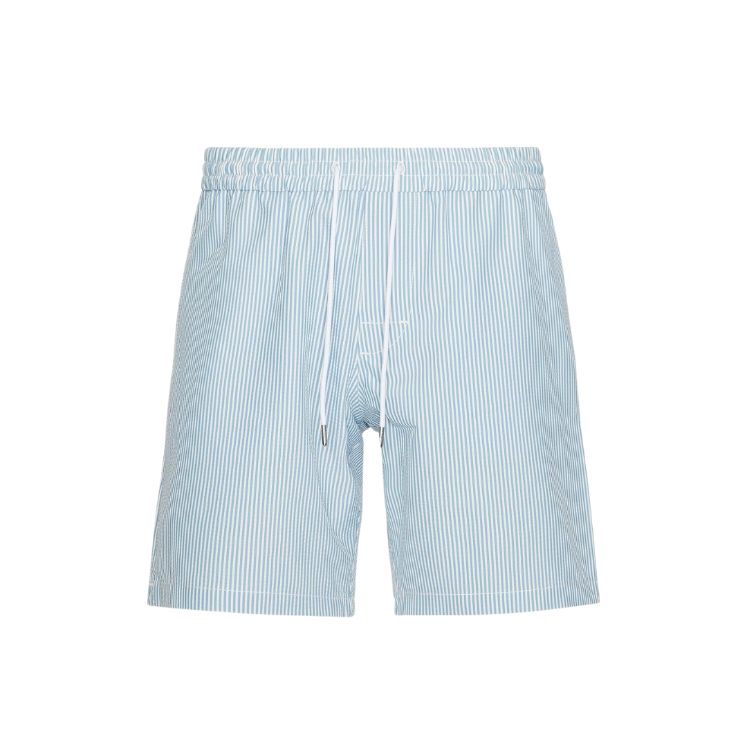 mens turquoise seersucker swim trunks