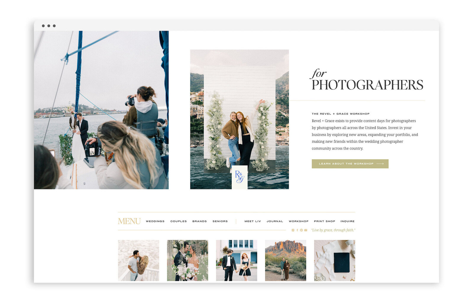 Showit Web Designer for Photographers - Best Showit Website Designs Designer Designers - With Grace and Gold - Liv by Grace Photography