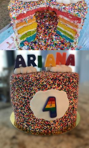 rainbow ariana cake