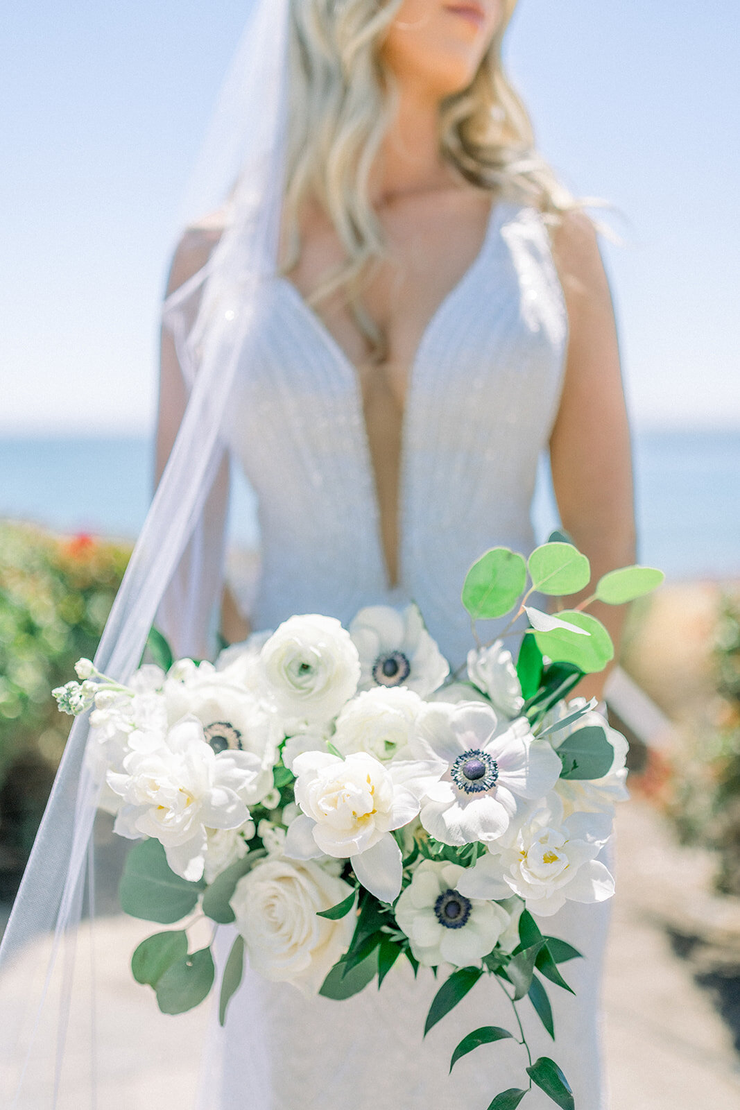 Bridal Bouquet with White Florals at Dolphin Bay Resort Wedding