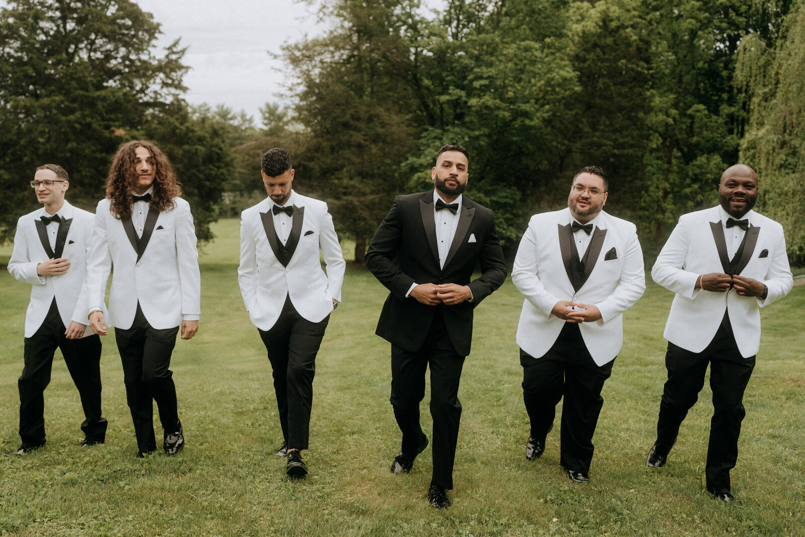 groomsmen walking