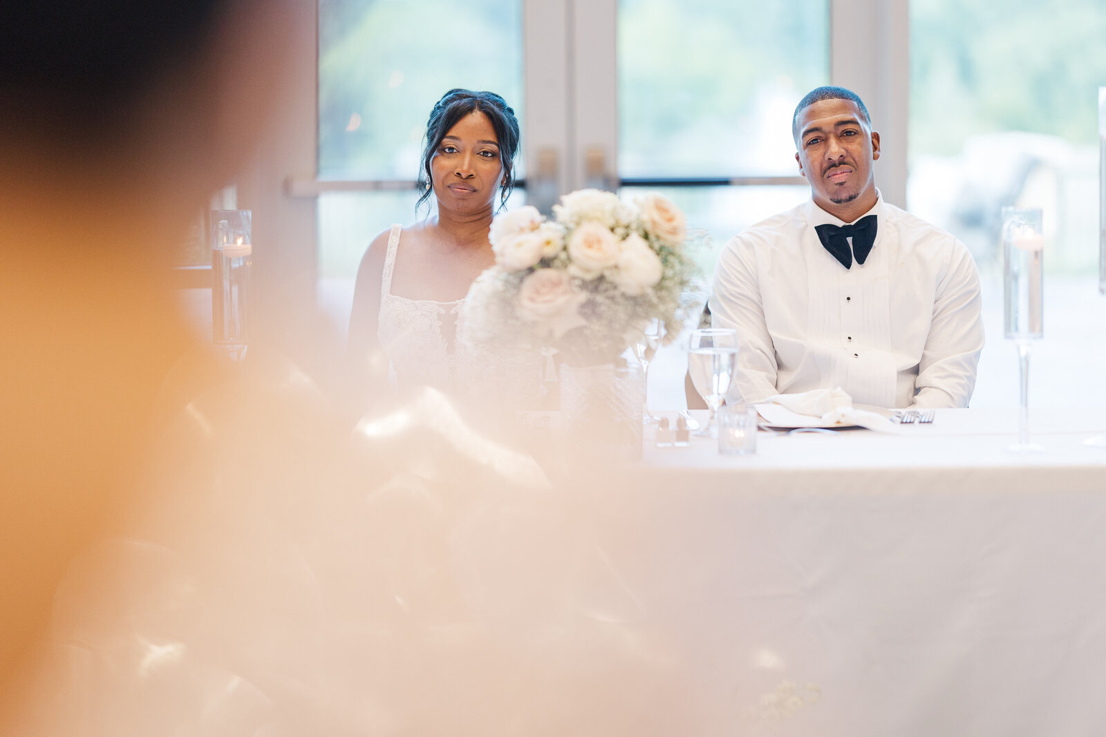 Wedding reception dinner time photography