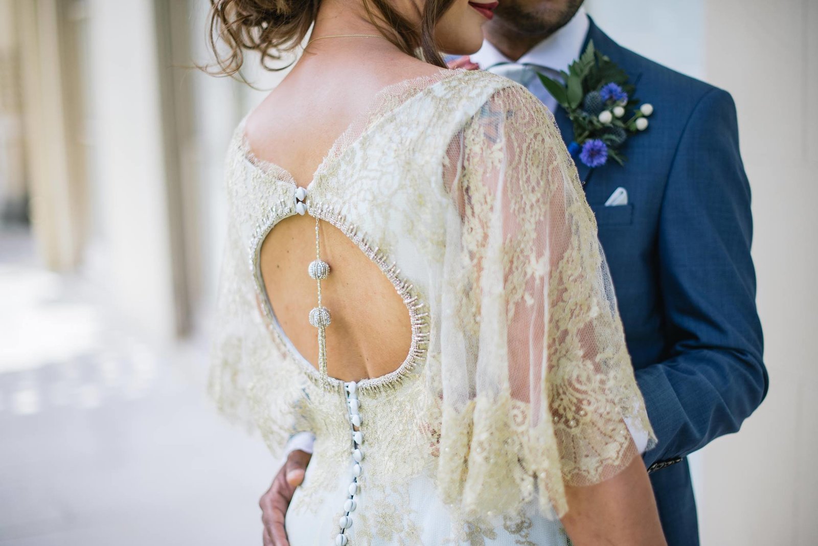 Anglo Indian fusion wedding blue and gold dress by Joanne Fleming Design, photo by Jacqui McSweeney (1)