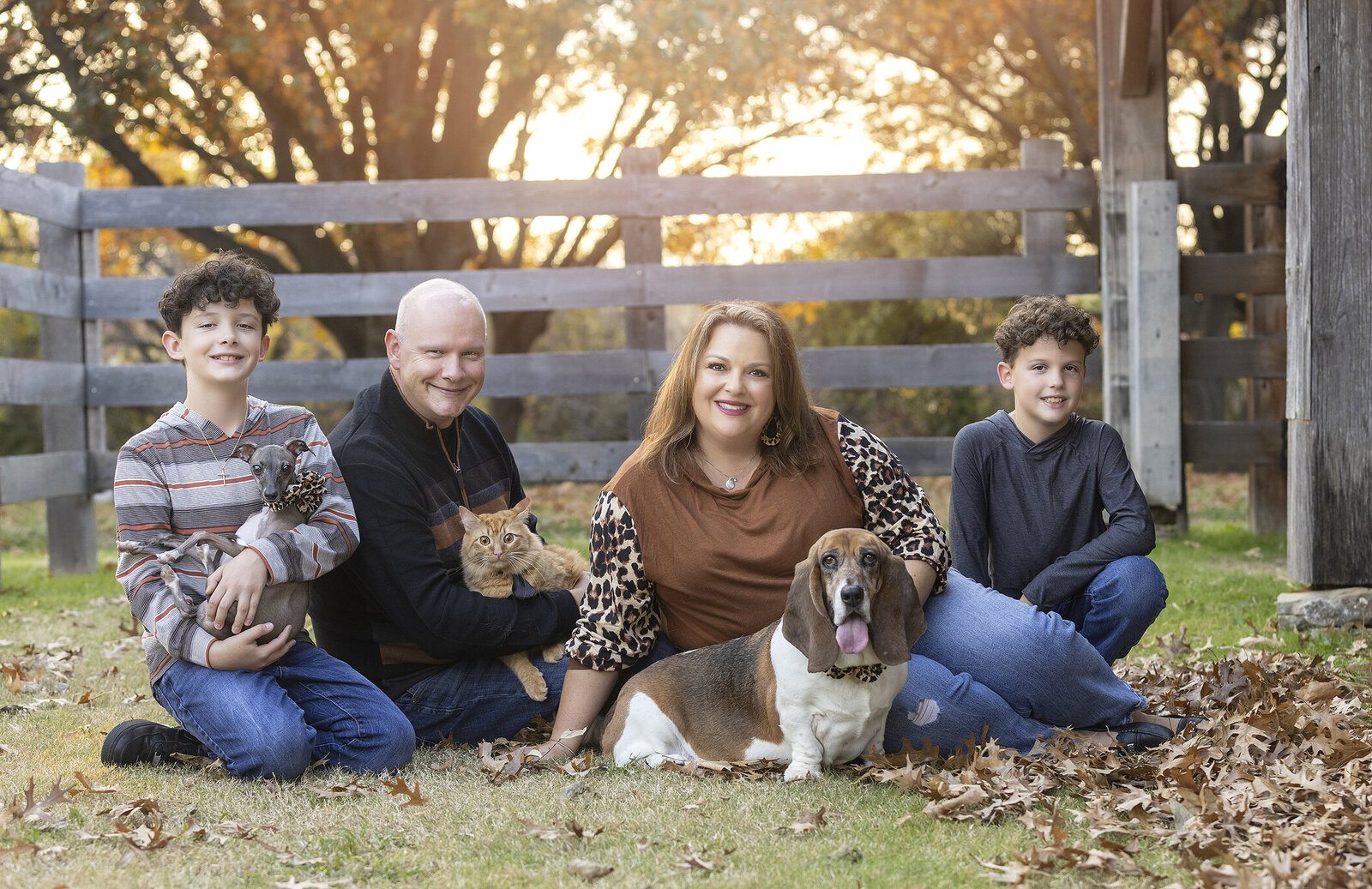 Plano Family with pets at Perry Museum