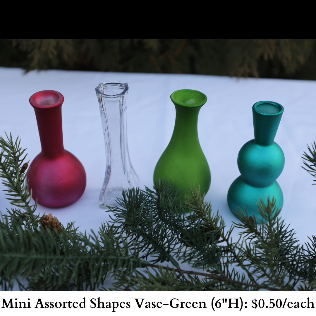 Mini Assorted Shapes Vase-Green-516