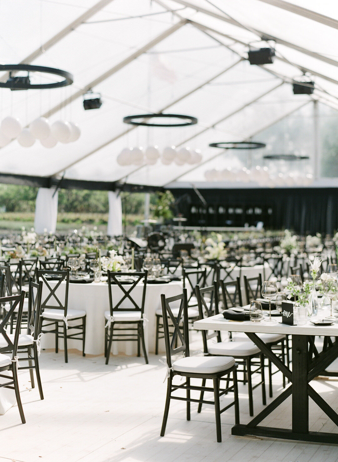 Wedding Reception Tent with tables and chairs