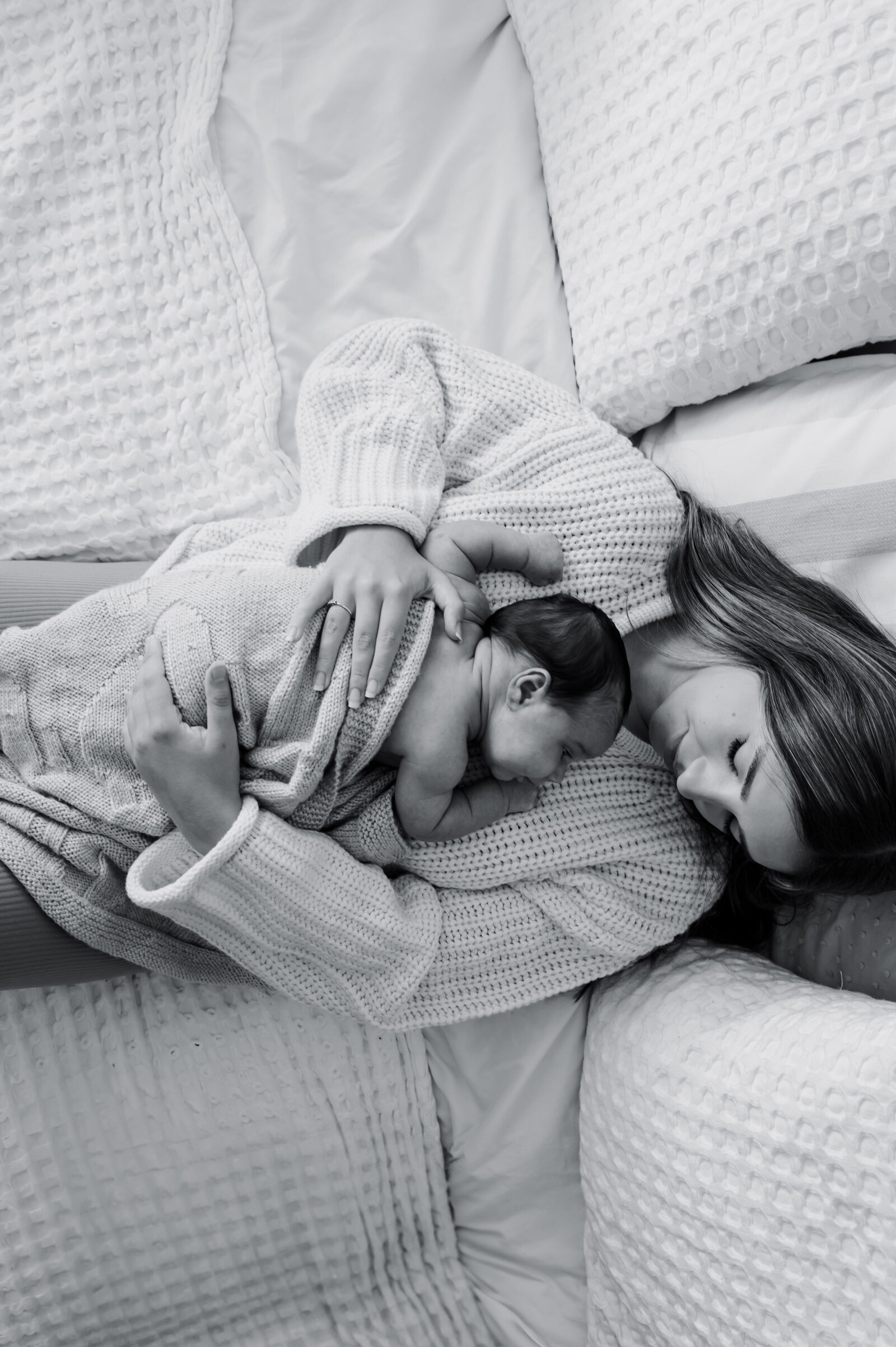 Plymouth Newborn Photography at home Family Photoshoot BnW-251