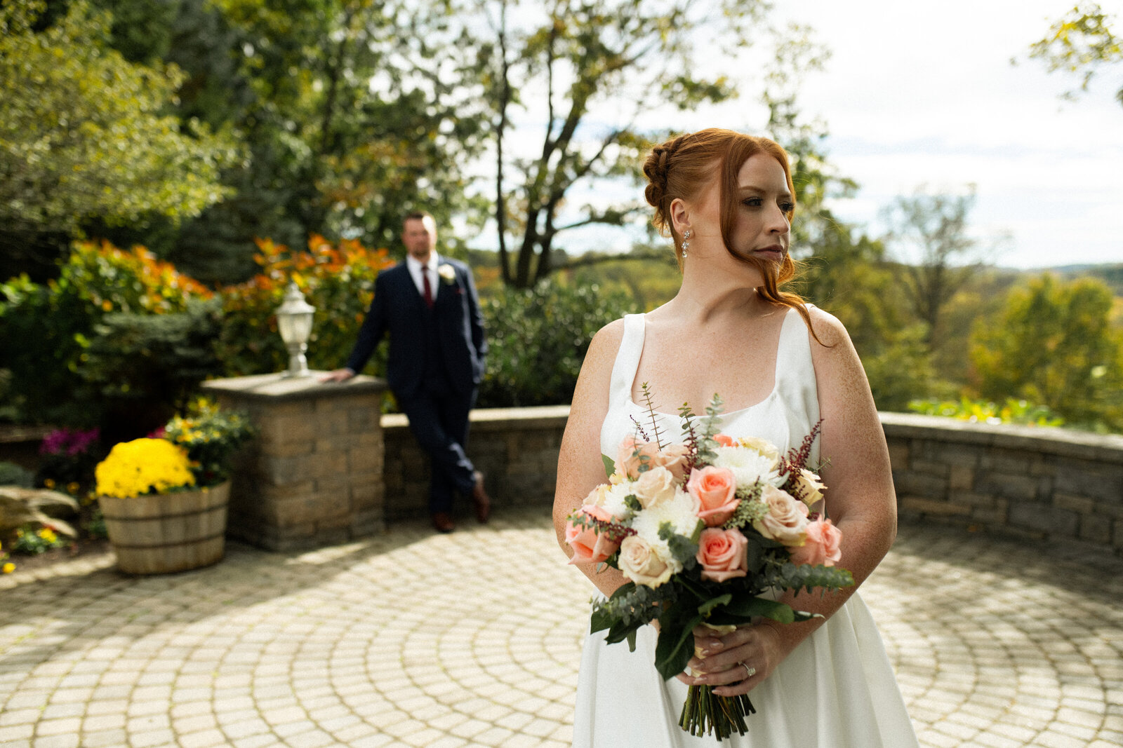 bride & groom smiling