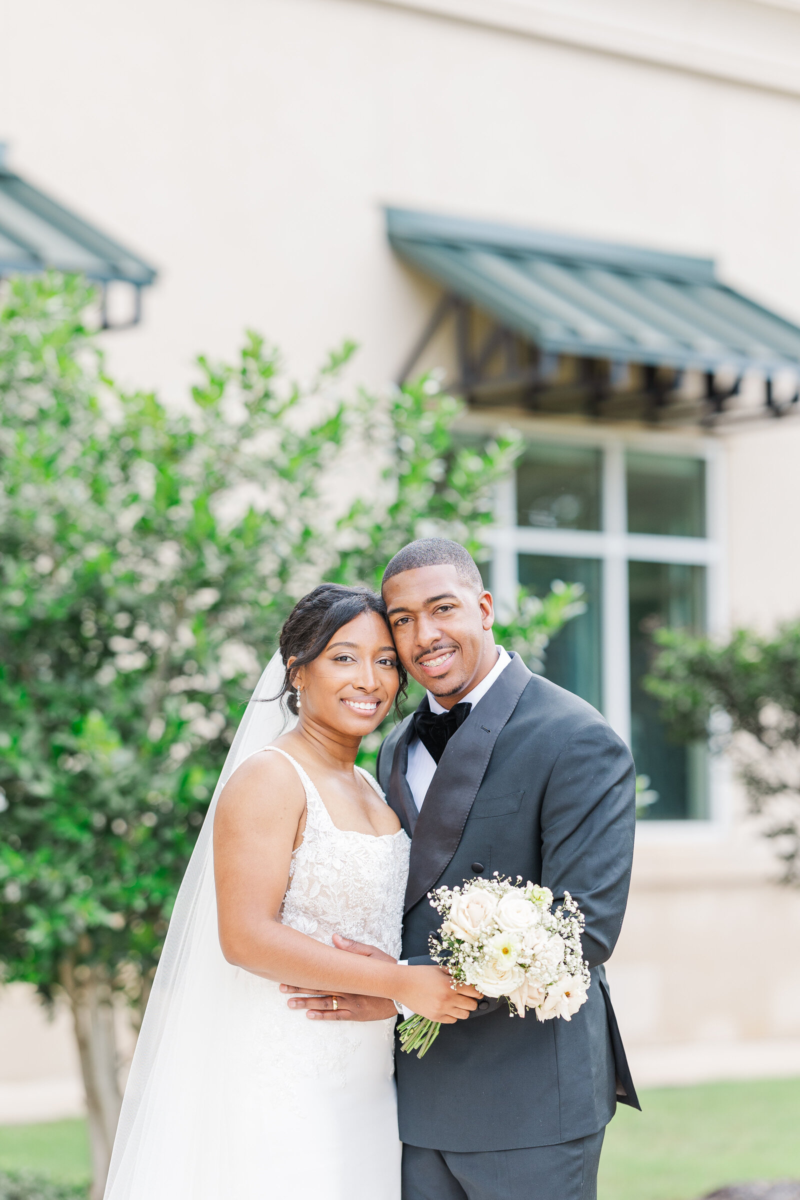 Outdoor wedding couple photography after ceremony