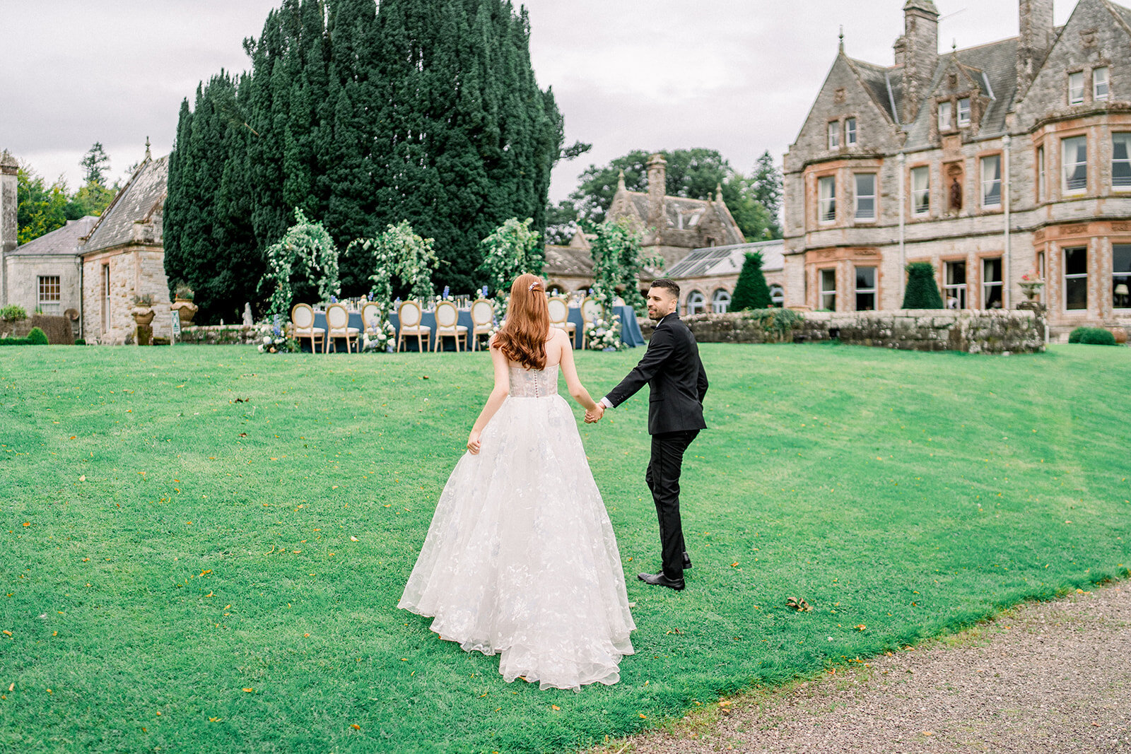Bride and Groom’s Wedding Portrait at Castle Leslie, Ireland