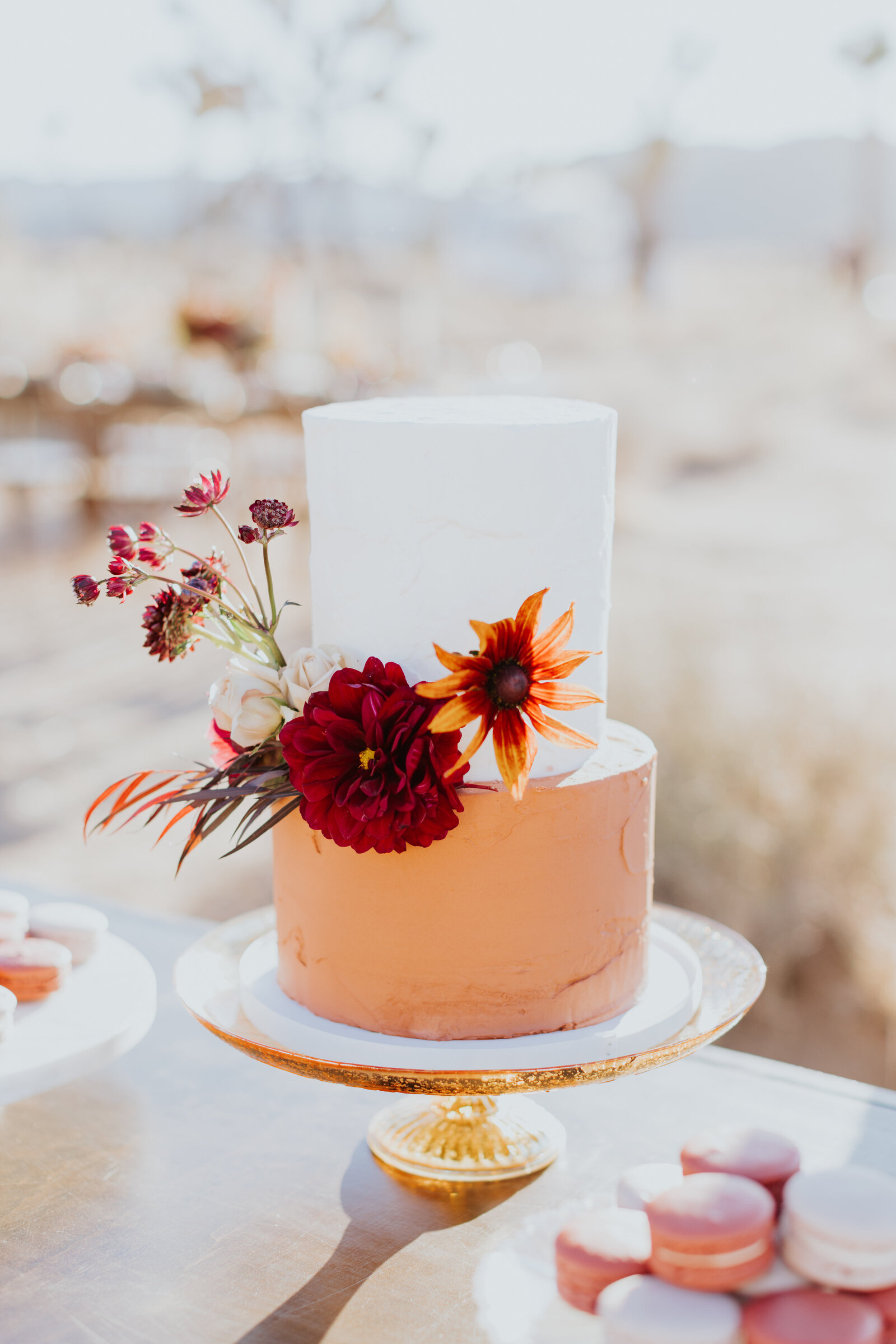 desert inspired wedding cake