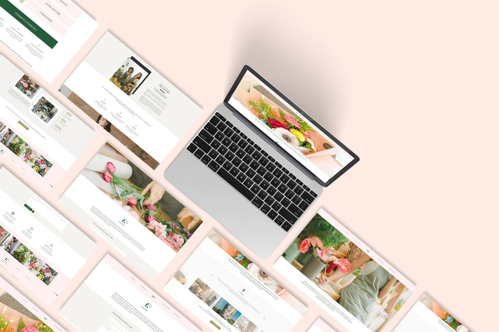 Aperçu du site internet d'une boutique fleuriste.