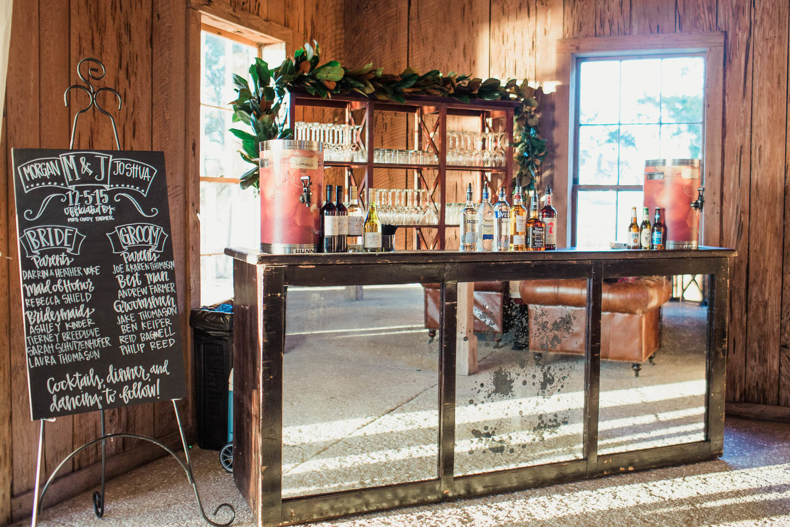 Bar is set up for reception, Boone Hall Plantation, Charleston, South Carolina