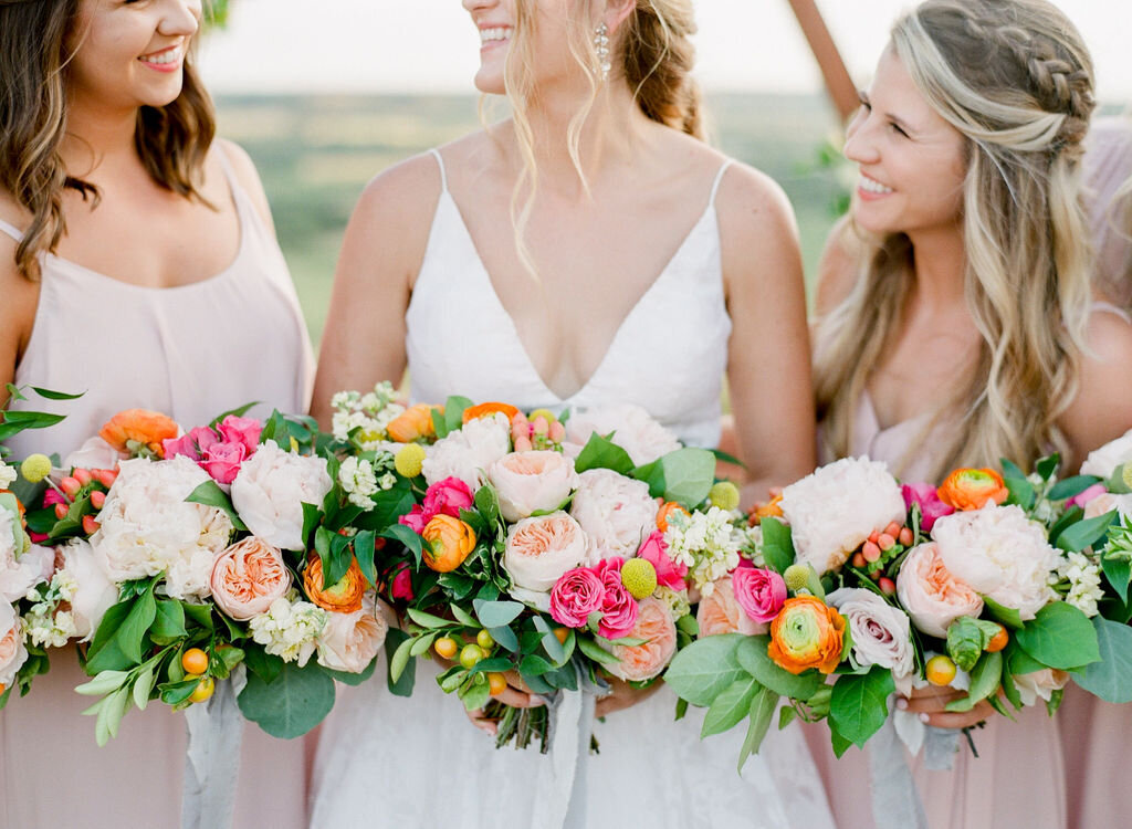 bride and bridal party flowers