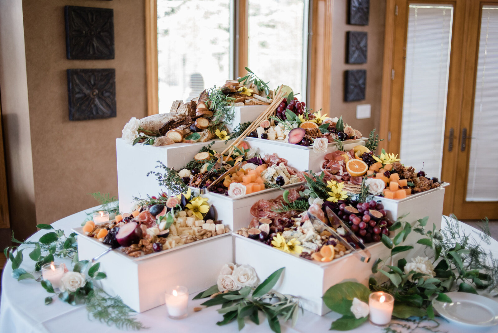 Wedding reception with appetizer display