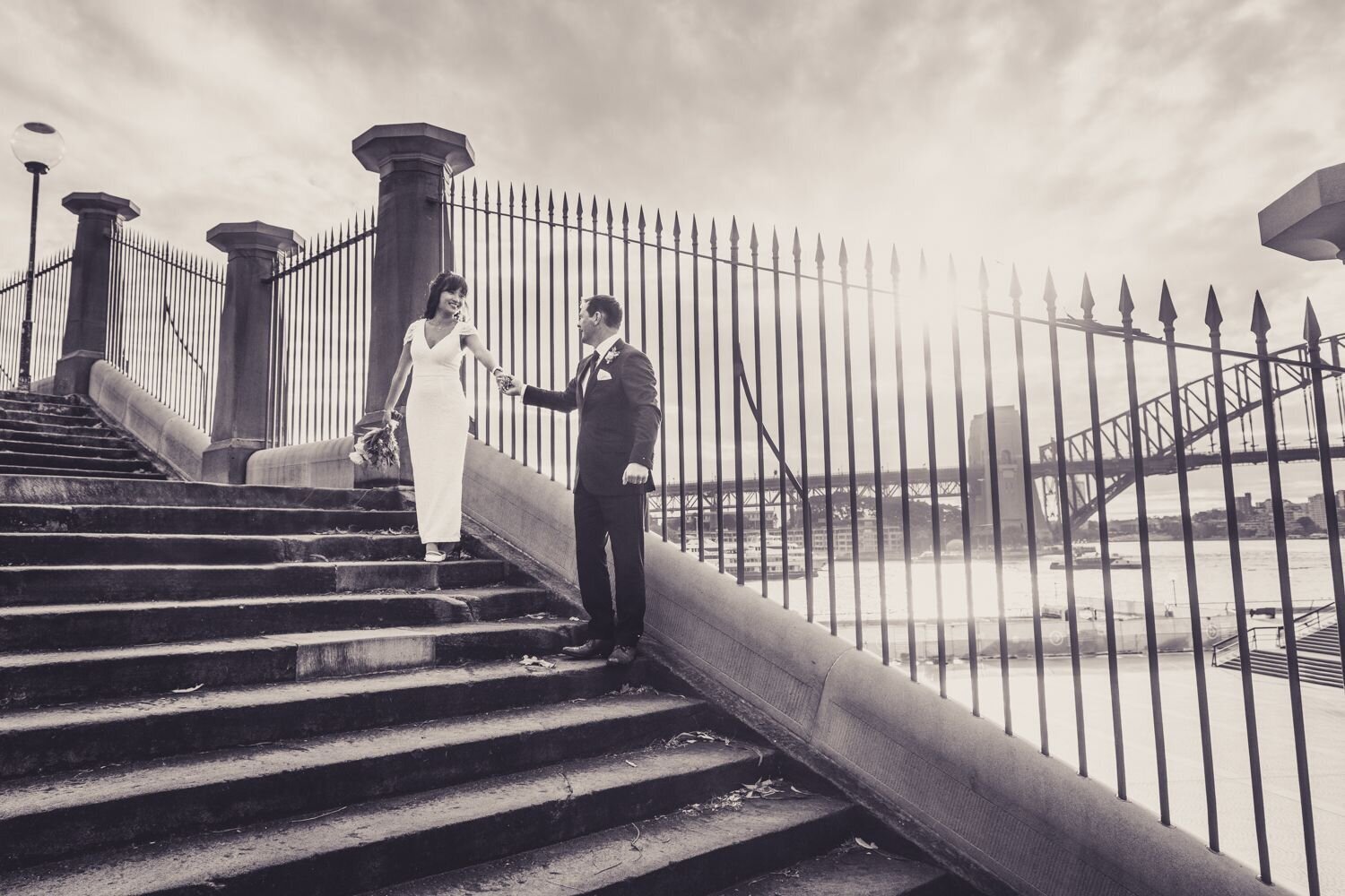 Bride and groom at Sydney Opera House - Dream Photography Sydney wedding image