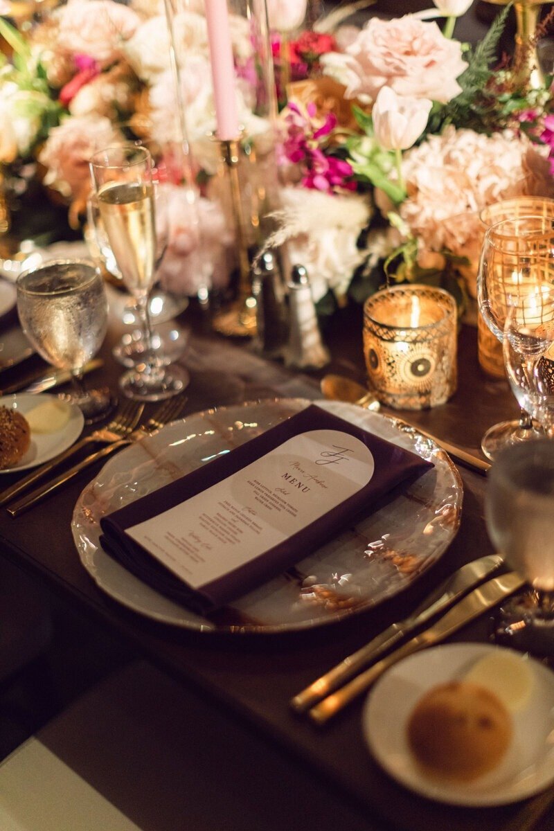 Reception table details by fort myers florida wedding photographer
