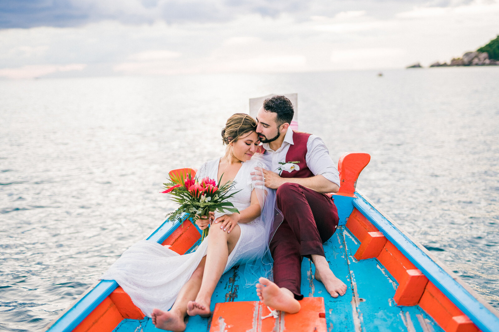 Drone Longtail Bride and Groom Koh Tao