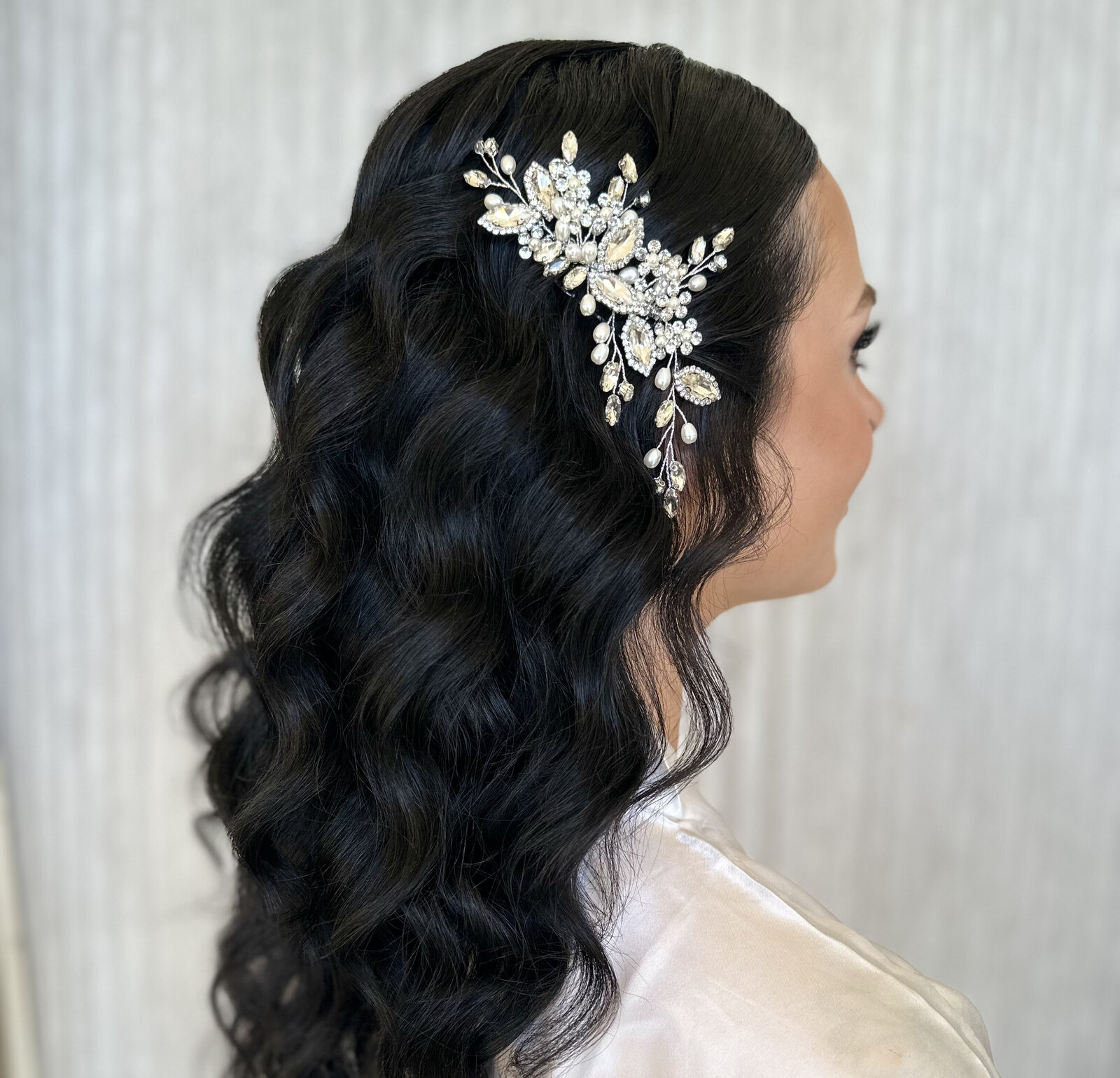 bride with dark hair style