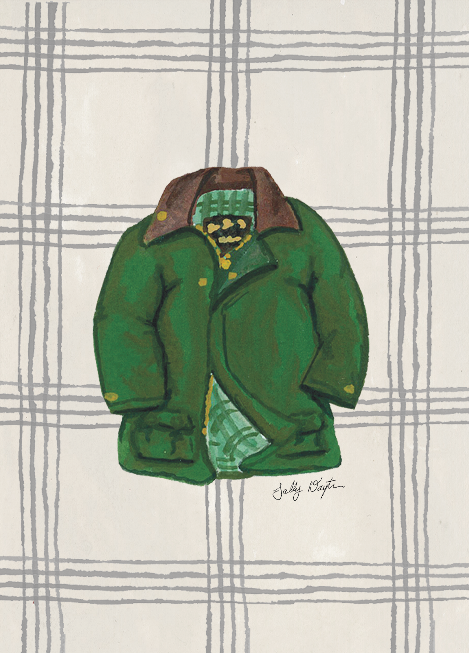 East Coast stationery designer illustrated barn jacket