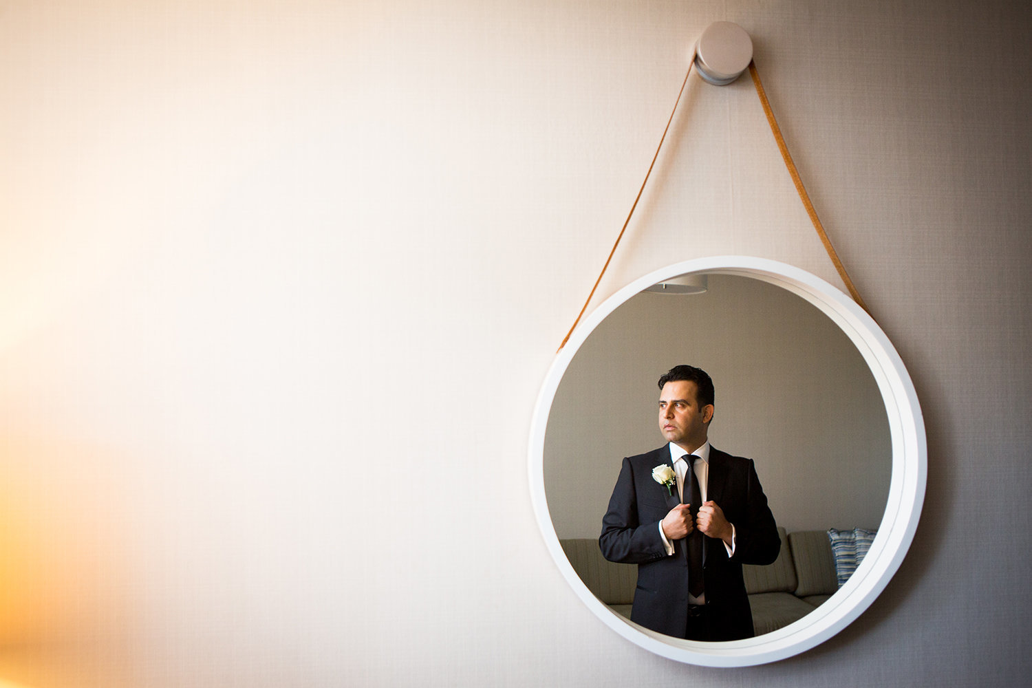 Creative angles for grooms portraits