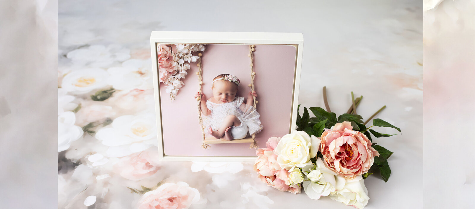 framed newborn art by lovely baby photography