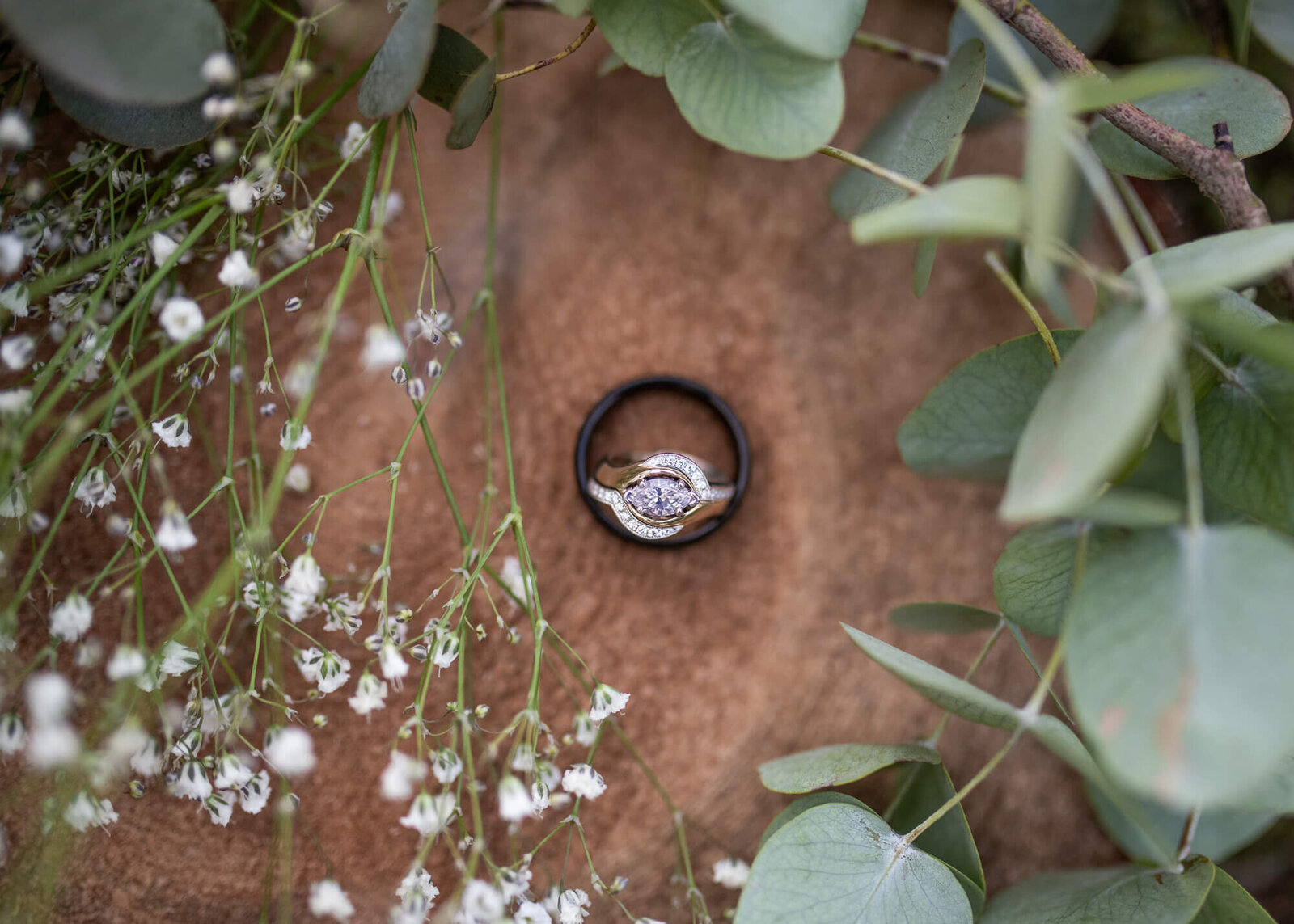 wedding rings detail shot