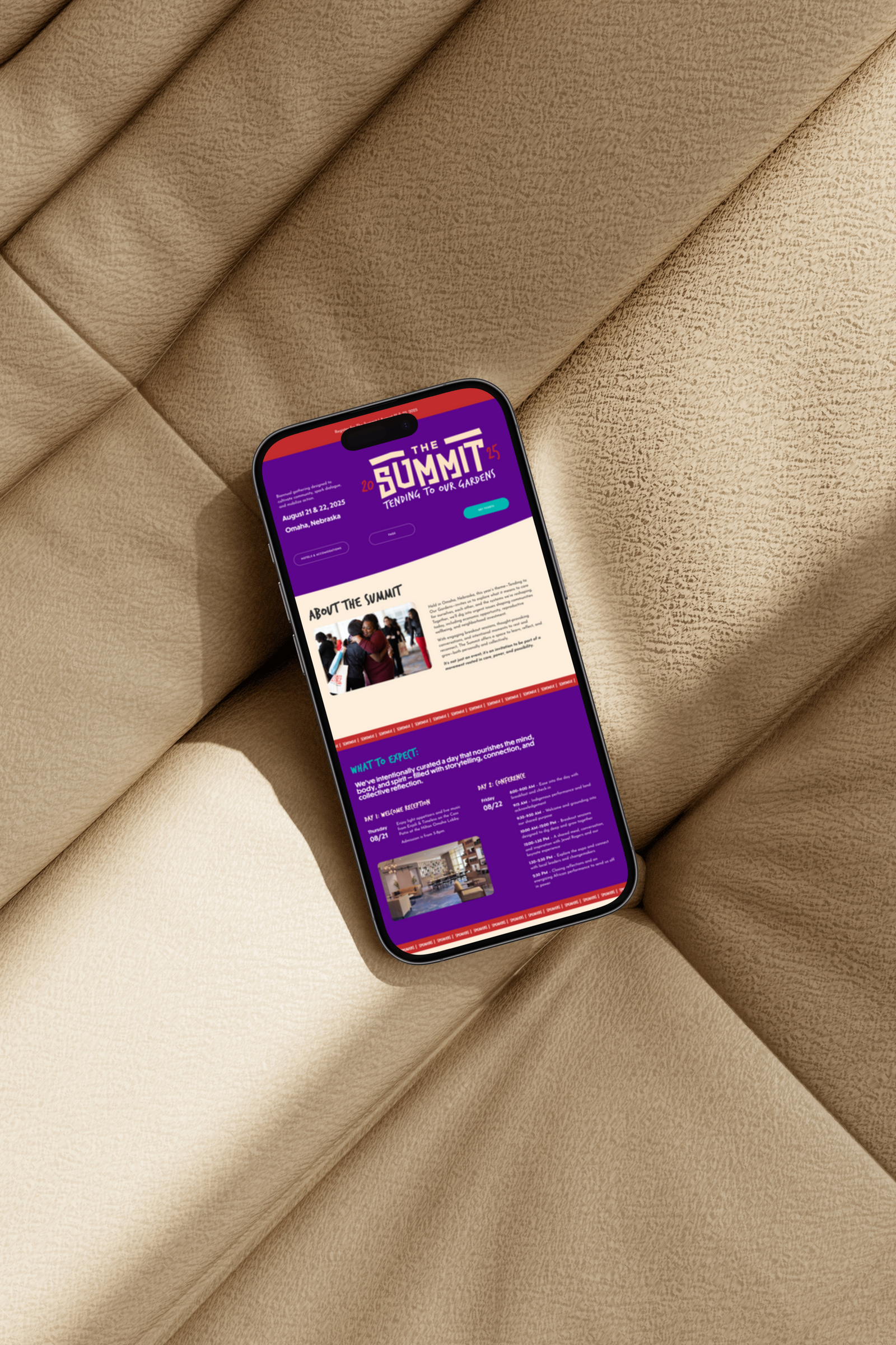 one page event website squarespace