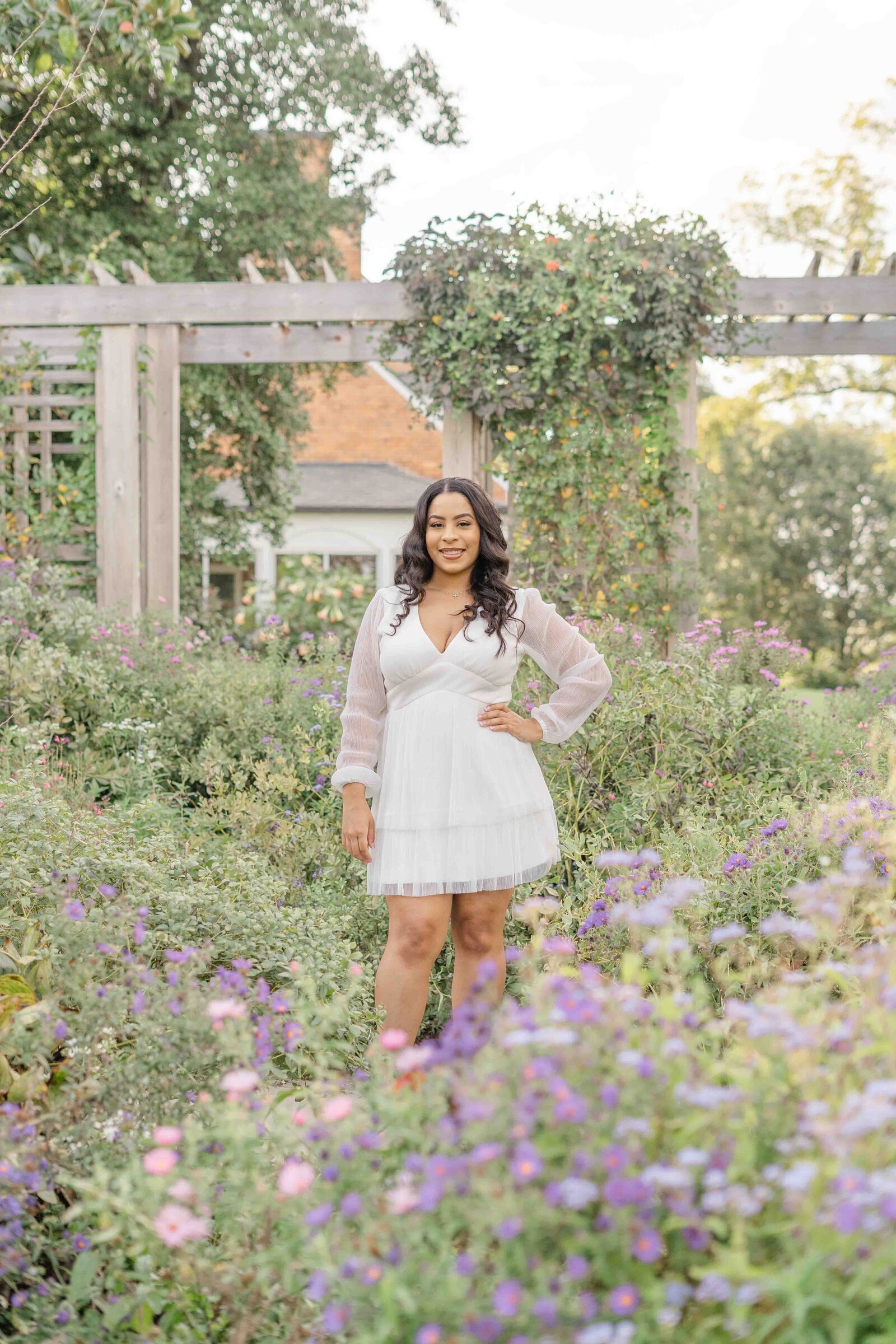 senior at a garden in Fairfax, VA