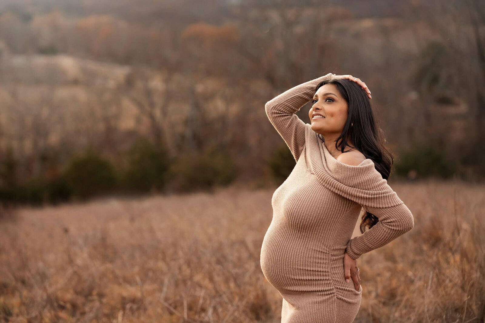 Pregnant mom thinks about new baby at Natirar Park