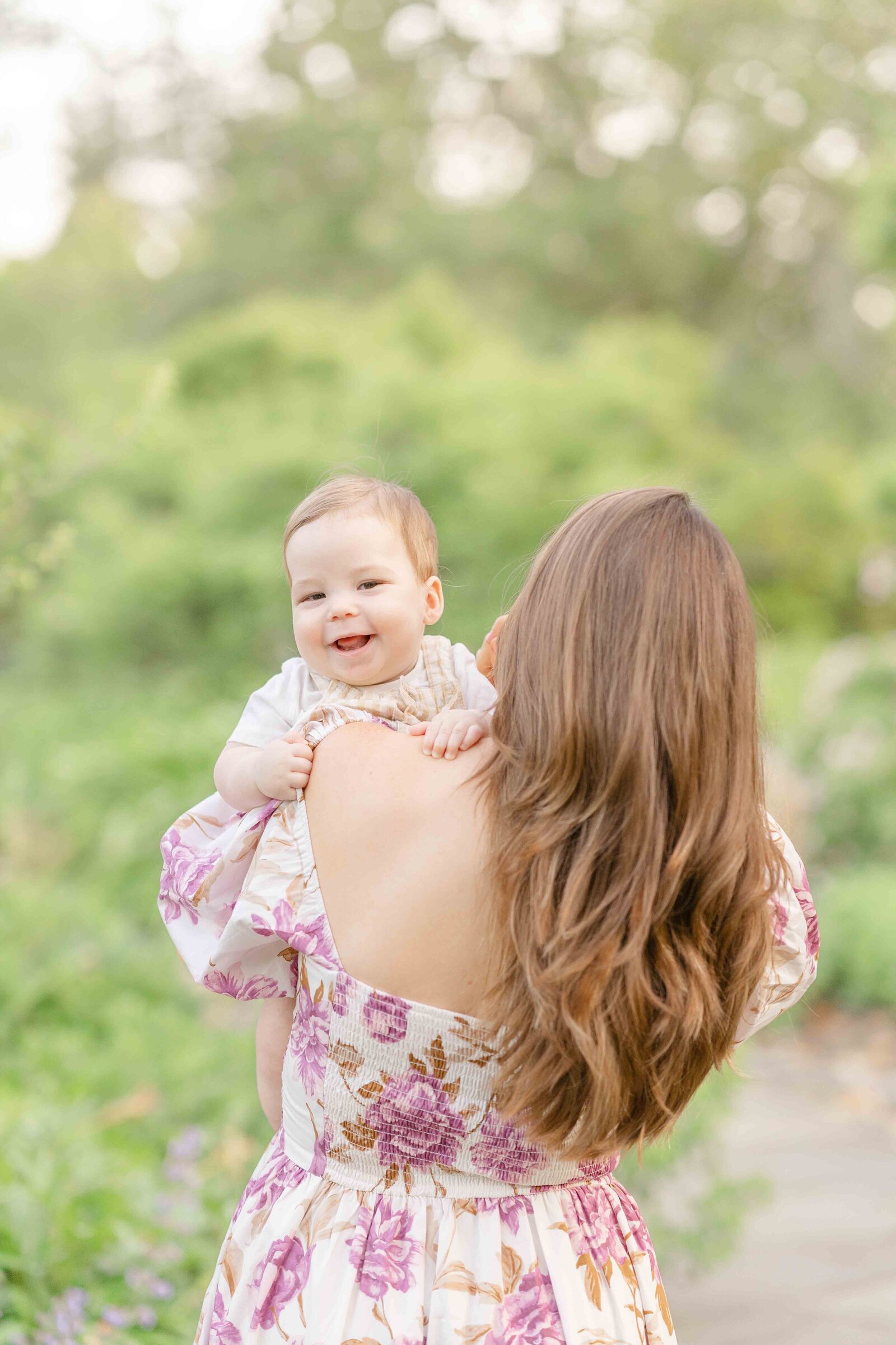 baby smile during Fairfax County, VA spring minis