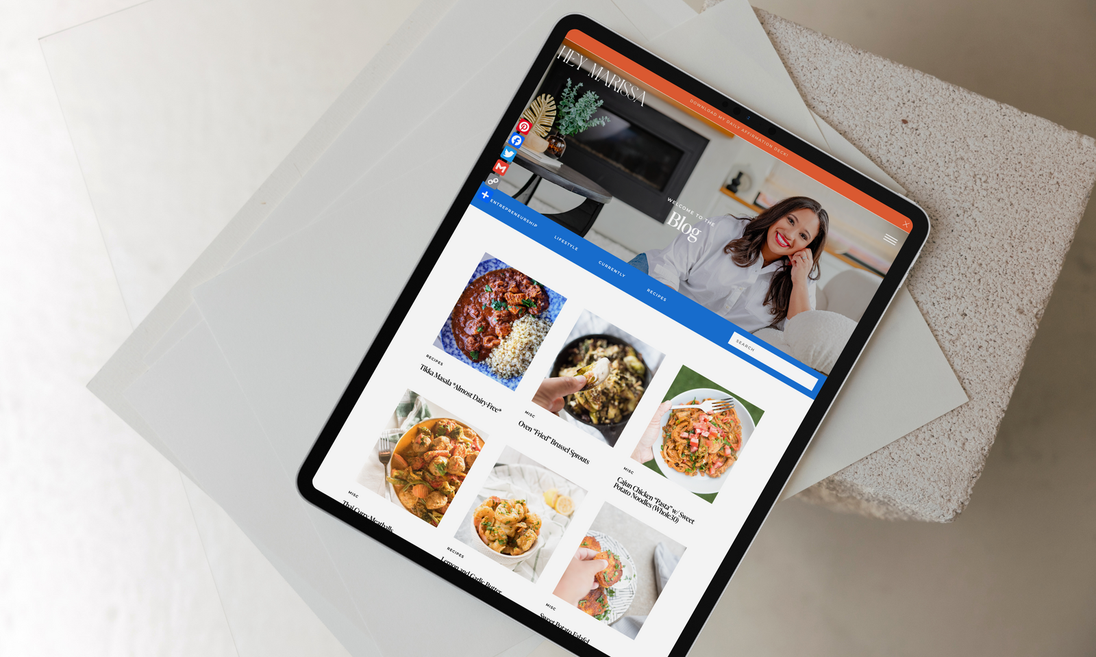 showit recipe blog design