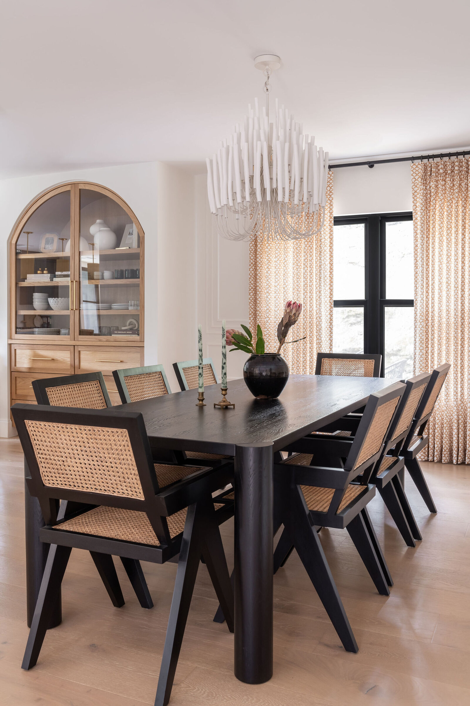 Nuela+Designs+Dining+Room+Black+Table+Oak+Arched+Dining+Cabinet