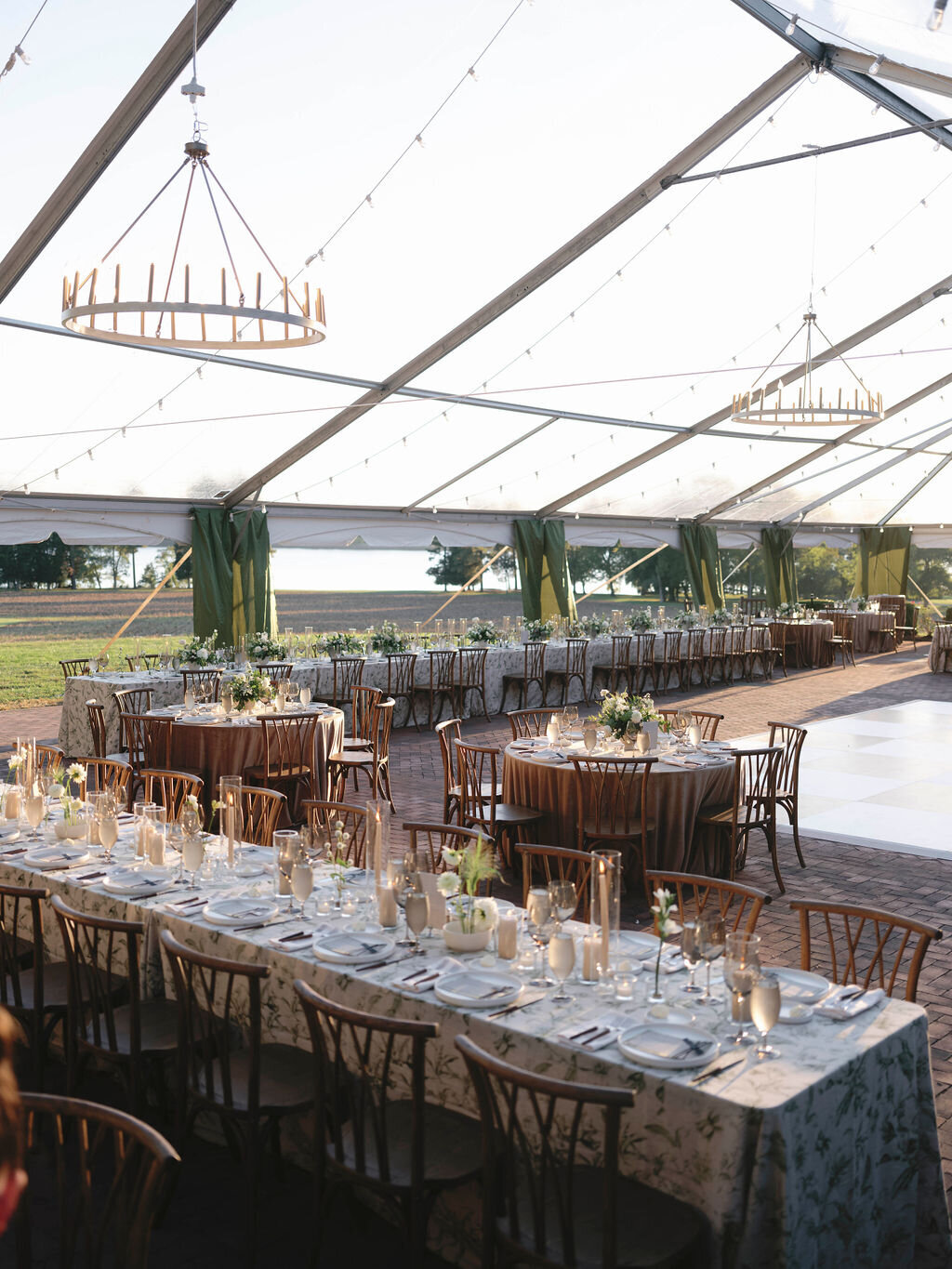 109Kate Campbell Floral Brittland waterfront tented wedding by Molly McManus photo