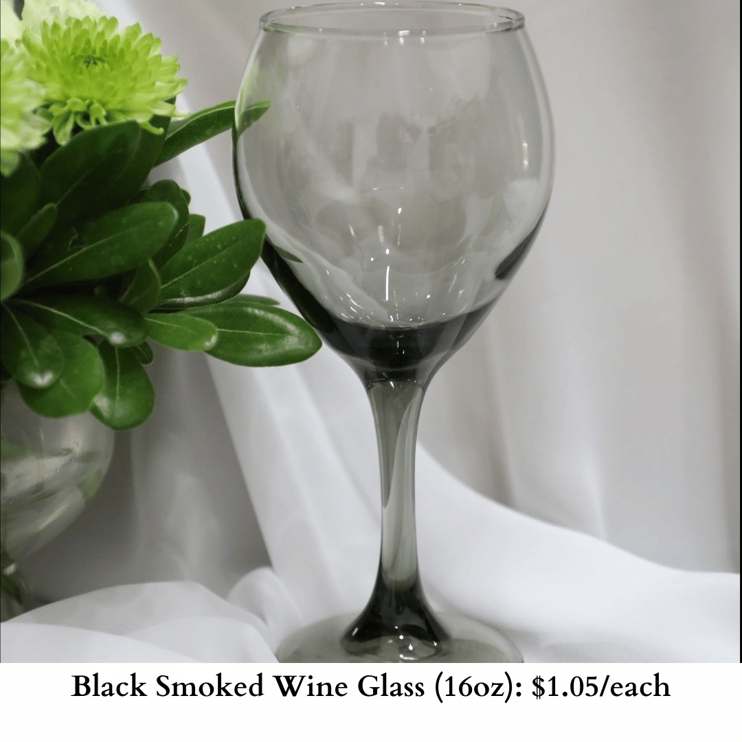Black Smoked Wine Glass (16oz)-686
