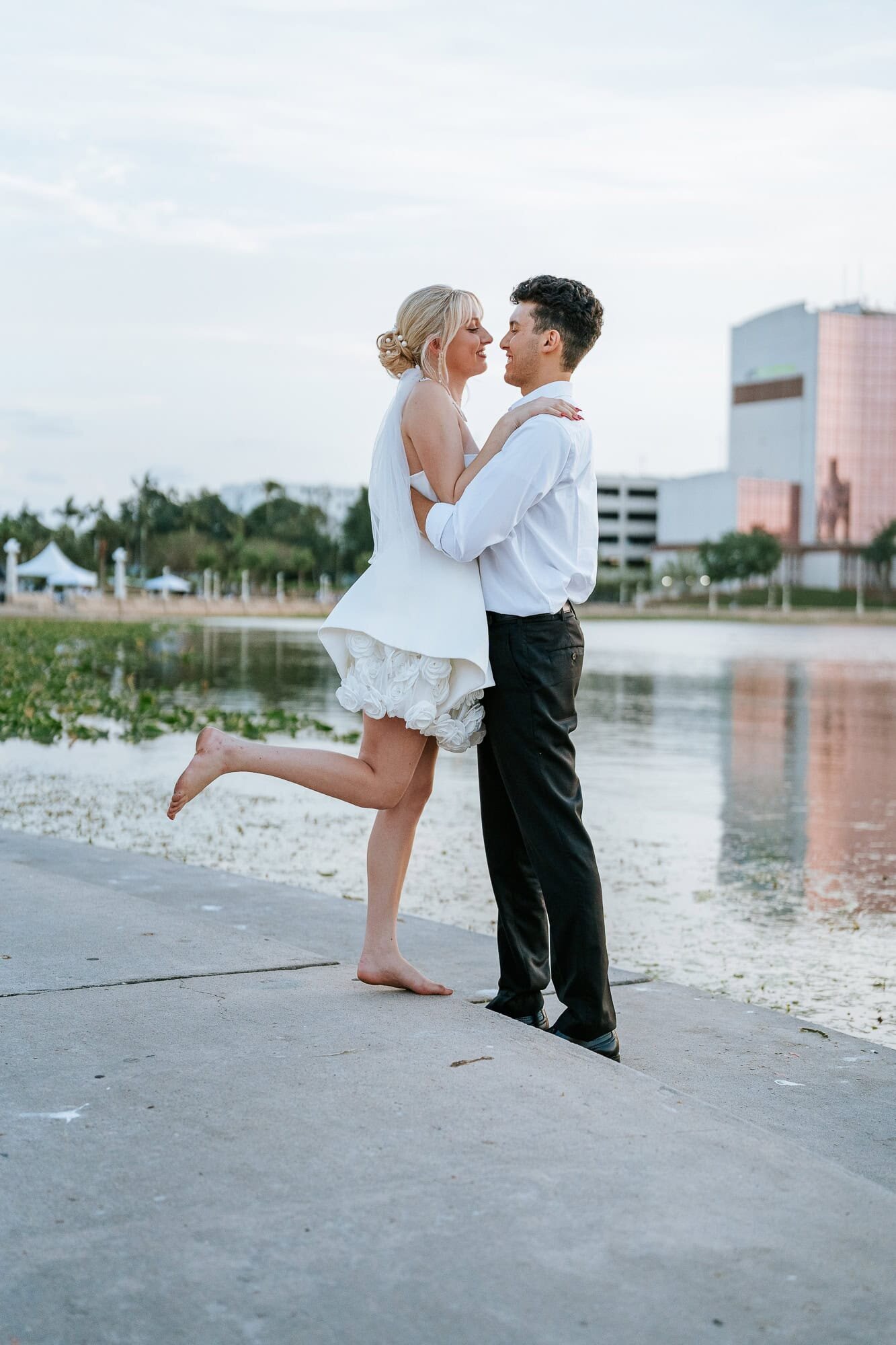 Bridal formals - bride portrait - Lakeland Fl wedding venue magnolia building at Lake Mirror