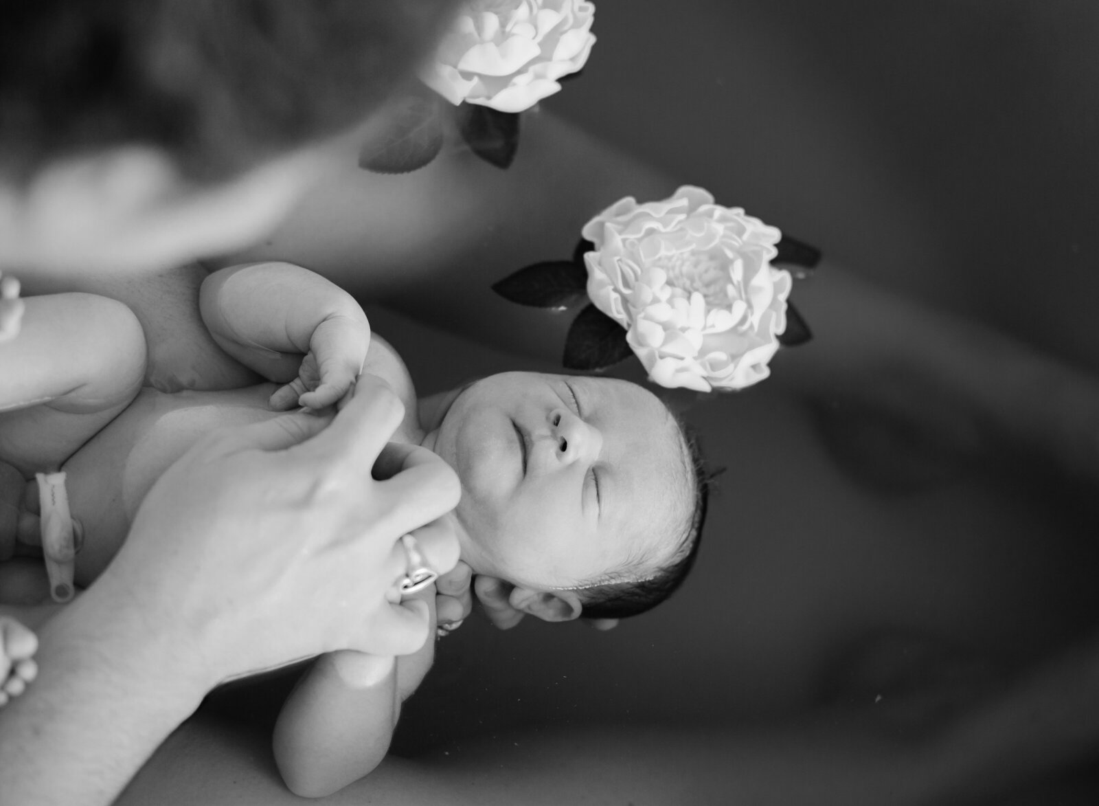 baby in herbal bath