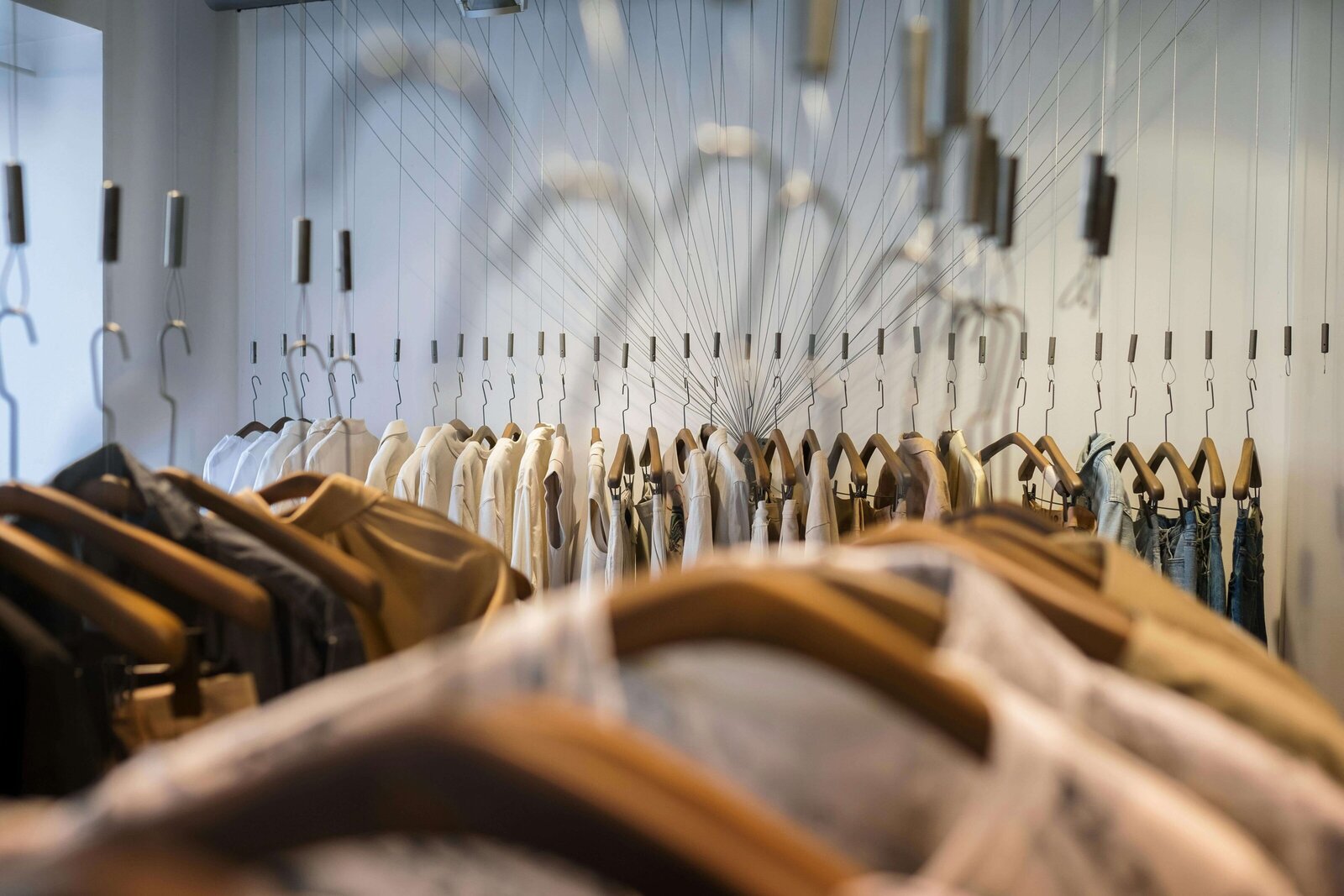 Clothing store interior rolling rack