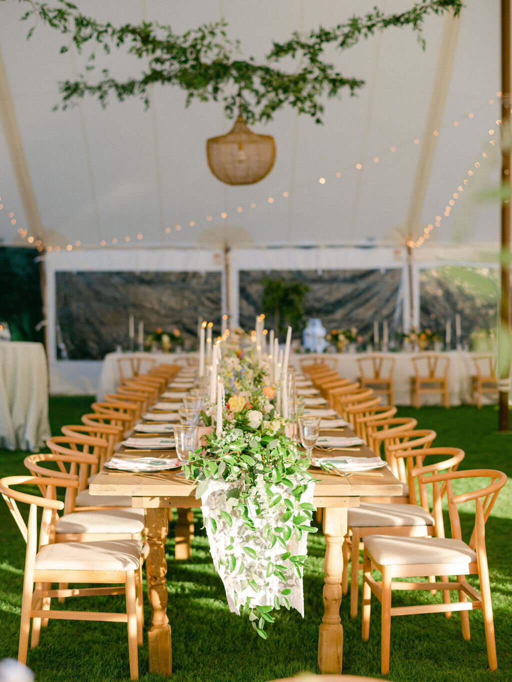 wedding reception tables at Alys beach wedding