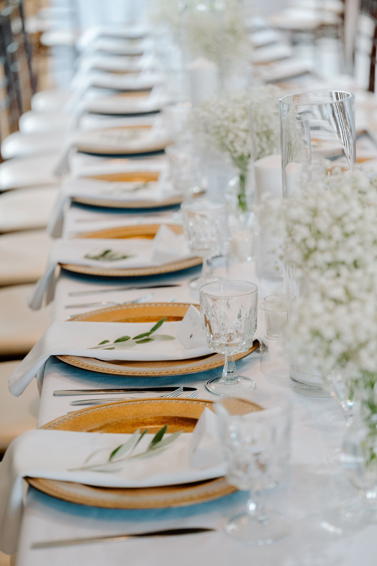 luxury table setting at a wedding
