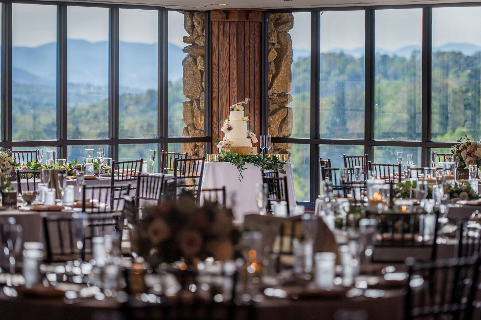 indoor reception with string lights in Cape Cod MA