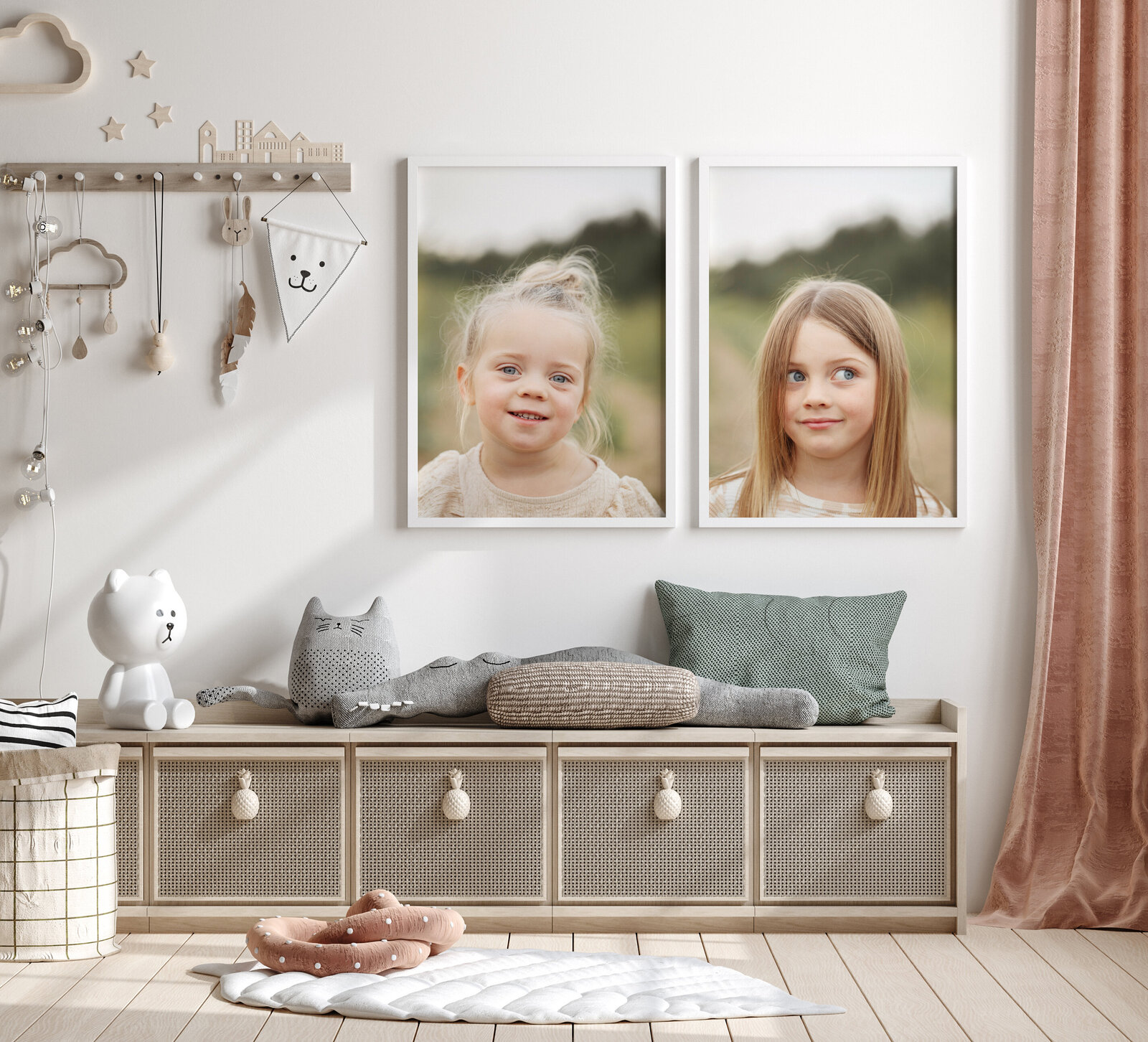 photo display print in kids play room