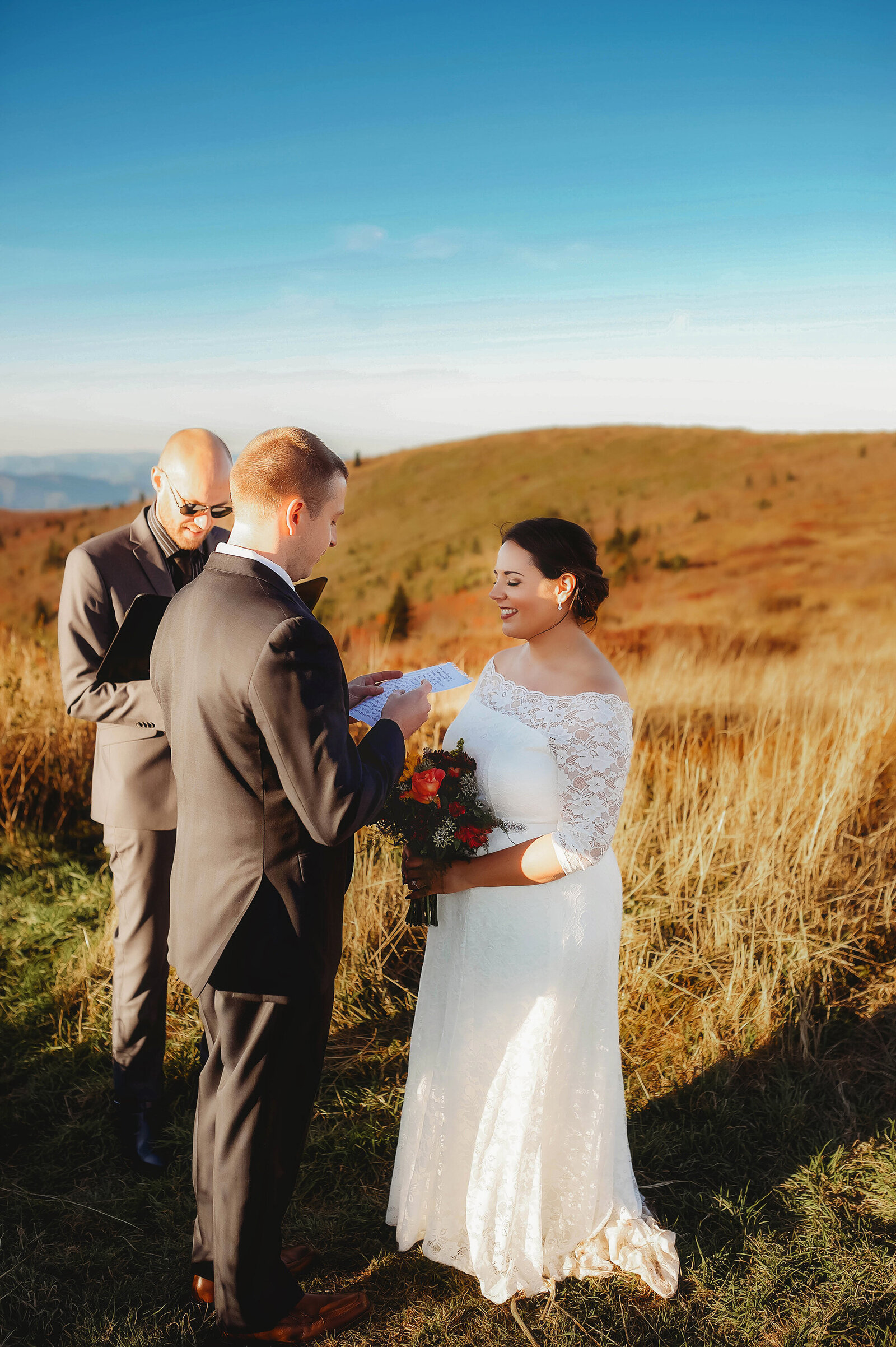 Elopement Ceremony at Black Balsam on the Blue Ridge Parkway outside of Asheville, NC.