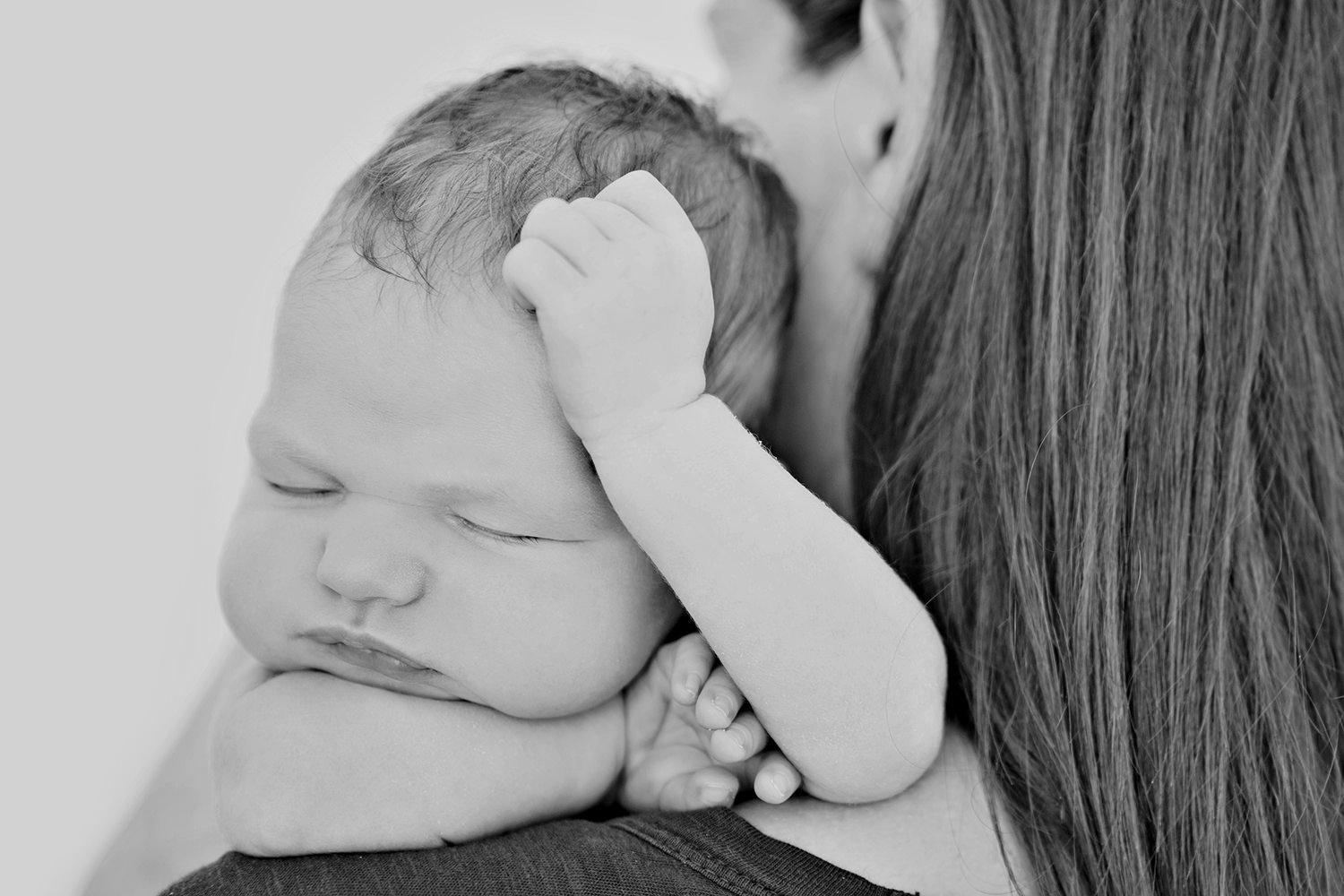 san diego newborn photographer | black and white image with mom and newborn together