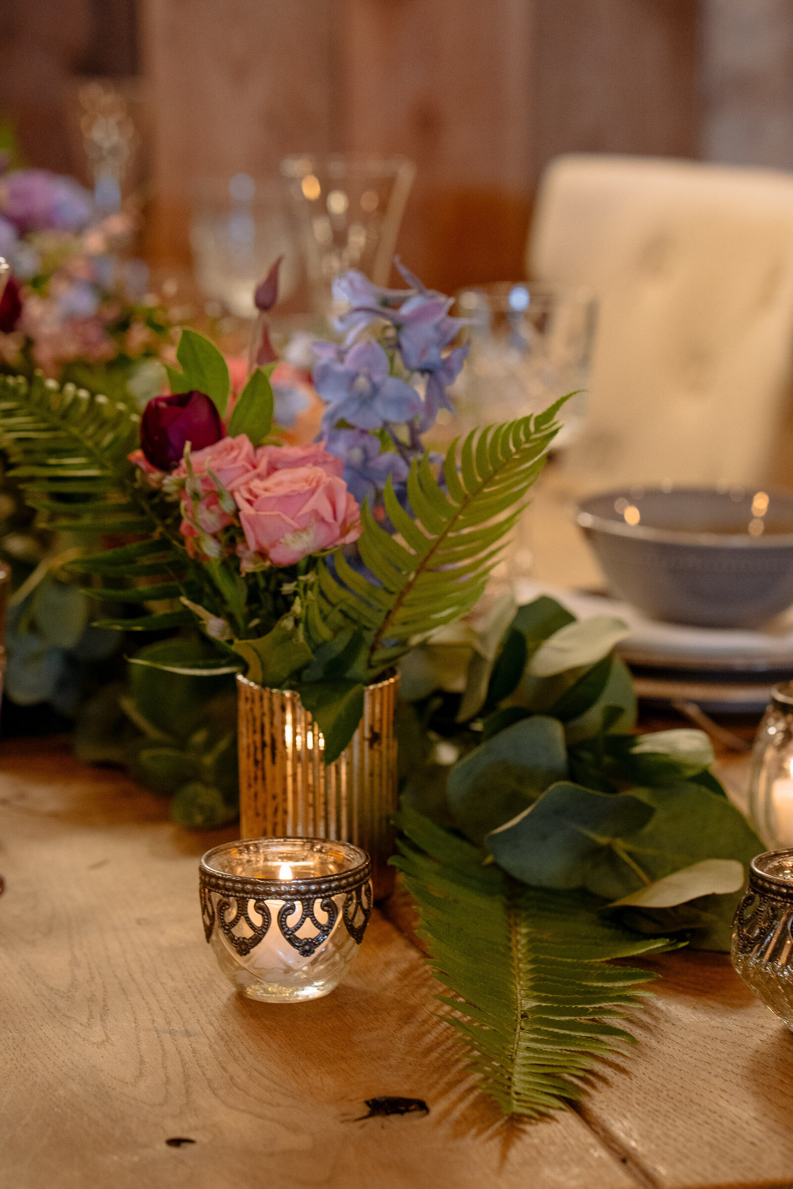 Table decor at Wharfedale Grange. WEdding florist harrogate